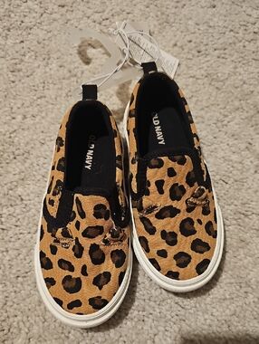 Old Navy Kids Leopard Slip-On Sneakers - Tan & Black